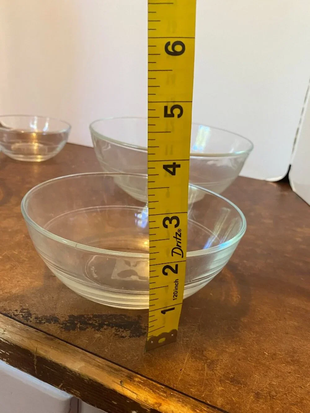 (5) Vintage Duralex France Clear Glass Nesting Bowls Le Gigogne French Cookware
